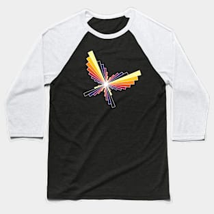 Flame Butterfly | Flying Wings Bar Charts Black Baseball T-Shirt